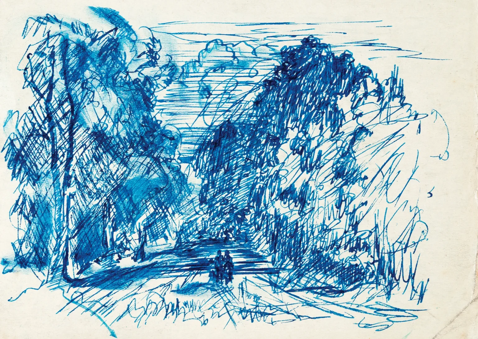 #045/175x125 mm blue ink on paper