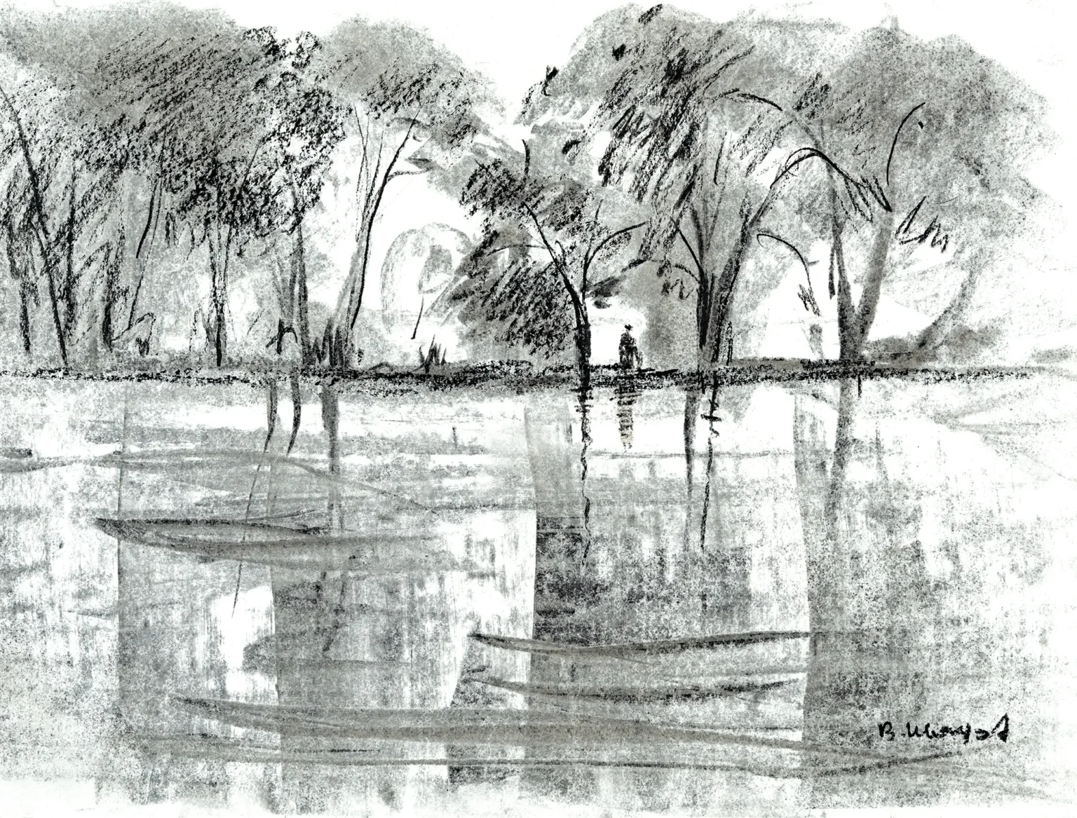 #058/230×170 mm chalk on paper #058/230x170 mm chalk on paper