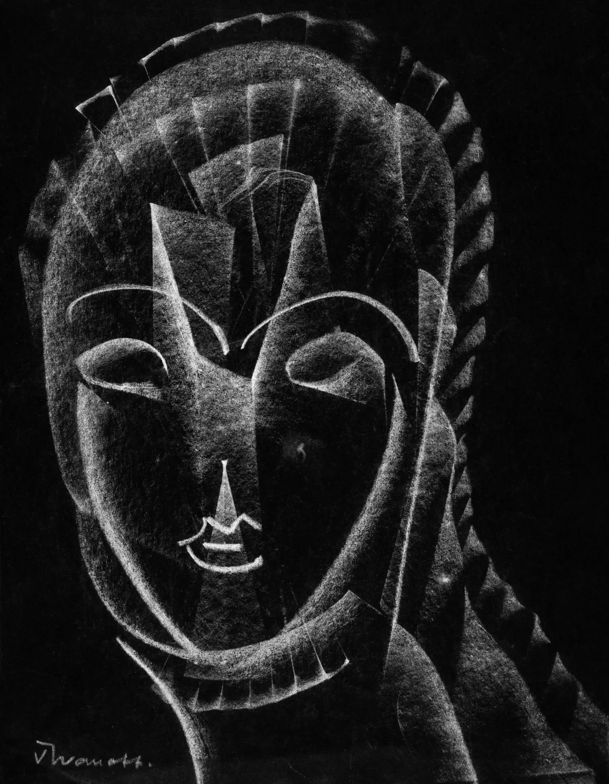 #249/150×190 mm white chalk on paper #249/150x190 mm white chalk on paper