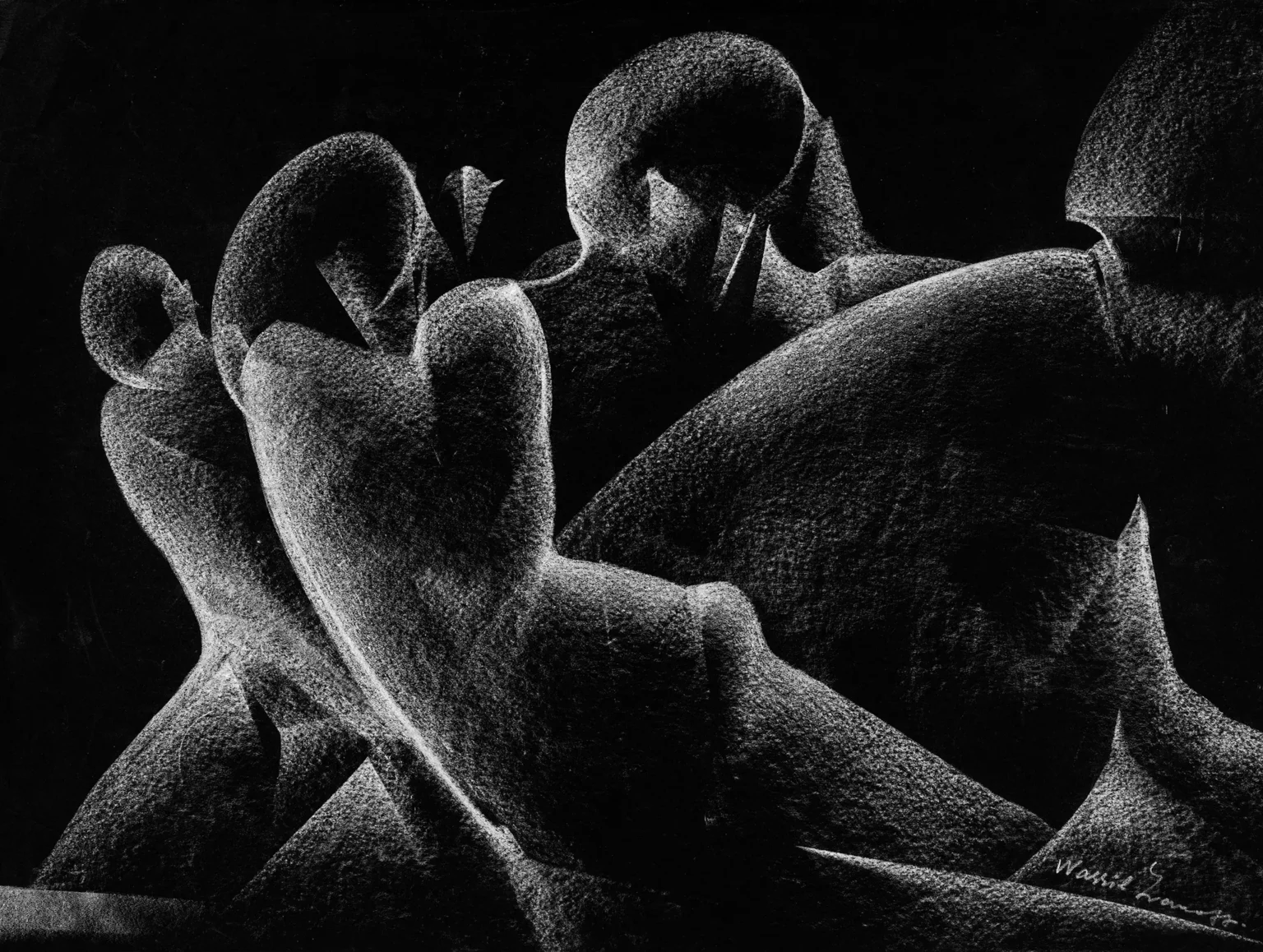 #251/400×300 mm white chalk on paper #251/400x300 mm white chalk on paper